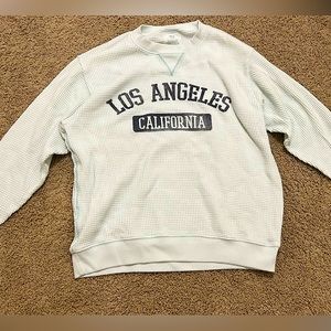 AERIE waffle knit oversized crewneck